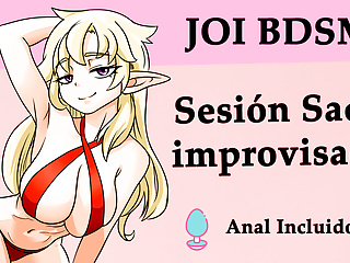 Spanish JOI hentai, sesion sado improvisada.
