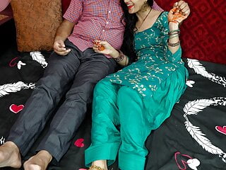 Hindi couple romance, hubby convinces her to have anal sex