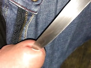 Just4YouAndMe:  Kitchenknife inserted into my dick