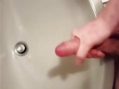 quick cum in bath while best friend sits in the living room