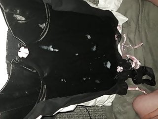 Satin chemise covered in cum and spit!
