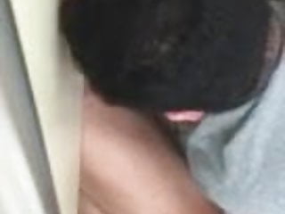 Guy Sucking Cock Under the Stall
