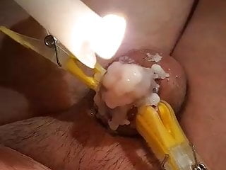 Covering my tiny dickclit with candlewax 2
