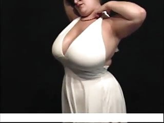 Bbw huge tits in white dress