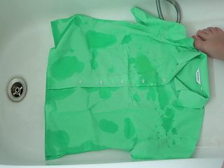 piss on green school blouse