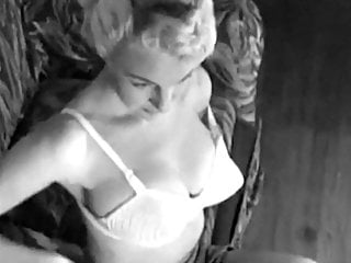 Vintage 60&#039;s big tits blonde lingerie striptease