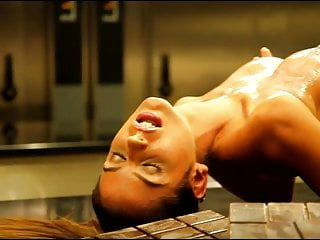 Naked Hungarian playmate goddess covers herself in chocolate
