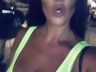 Serbian big tits singer Dusica Grabovic, sexy walk