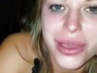 blonde whore sucks pussy