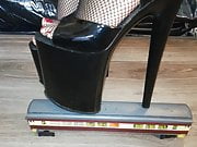 Lady L crush train with sexy black 20 cm extreme high heels.