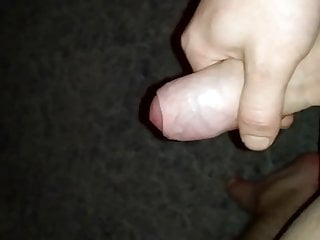 Uncut cock cumshot