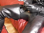 Leather Bizarre cum on Boots