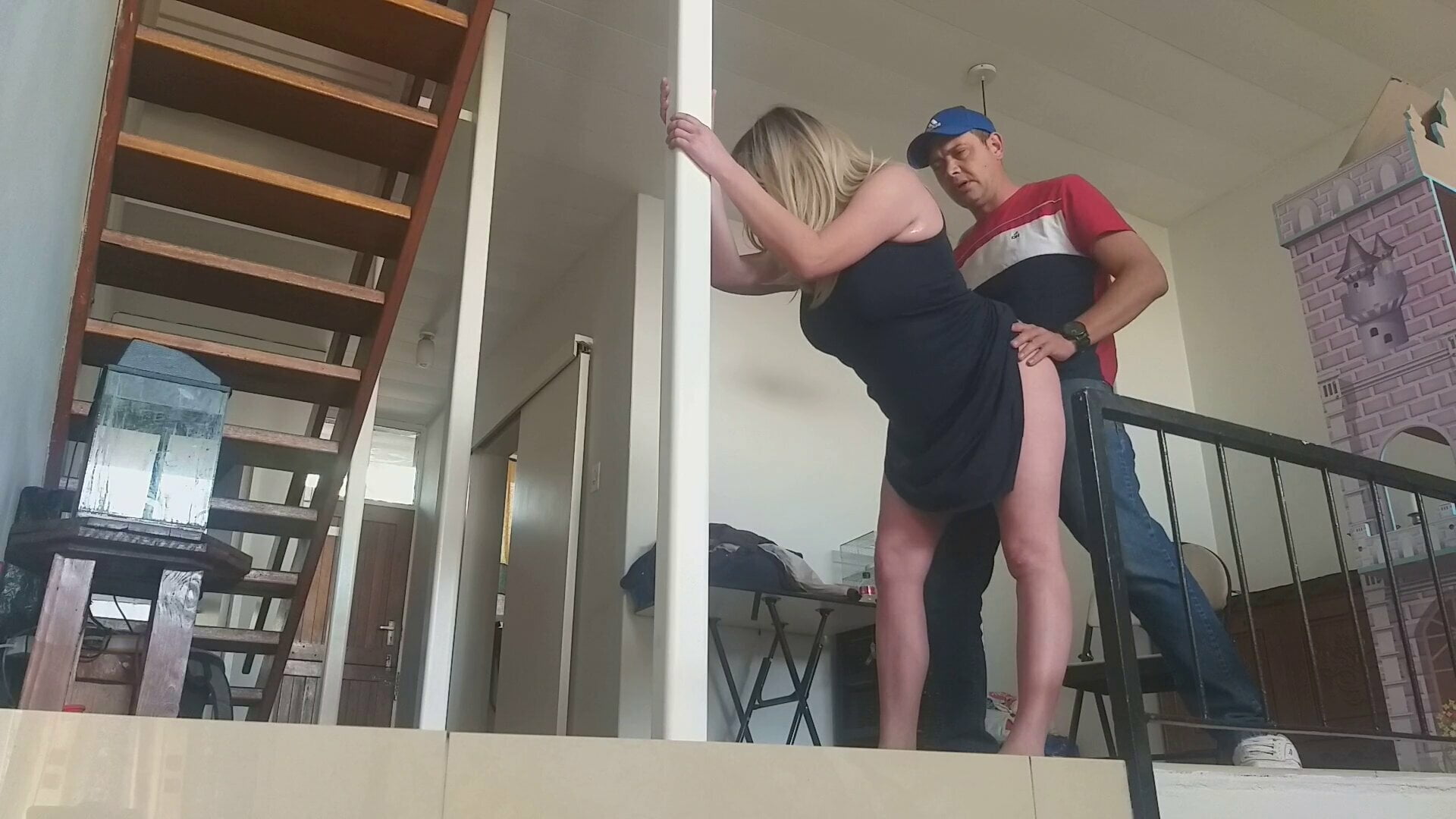 Stepmom bends over and pulls up her dress so i can use her pussy for sex and fill her up with my seeds