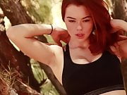 Sexy Redhead Sabrina - Teasing in the Forest