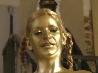 American, Gold Paint, Painted Girl, Gold