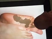 cumshot on sweet lucy's sexy feet