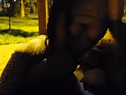 My girlfriend shows me her tits in the park 