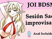 Spanish JOI hentai, sesion sado improvisada.