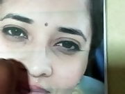 Actress Anusuya face rubbing
