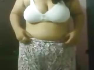 Fat Girl, Big, Striptease, Indian Girl Strips Webcam
