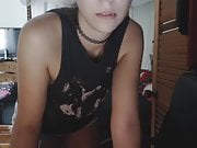 Cute Girl Strips to Panties on Webcam
