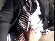 dad stroking his cock at the office