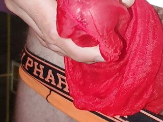 Red vintage stocking explode...
