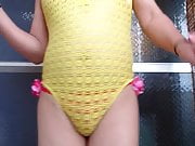 Yellow swimwear Sexy action