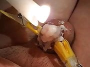 Covering my tiny dickclit with candlewax 2