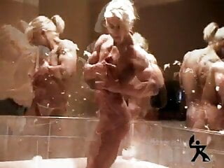 FBB, Bathtub, Bathroom, Muscular Woman