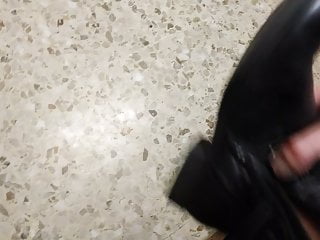Black Ankle Boots Of Unknown Milf Shoesjob Cum Inside...