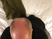 Daddy on his knees giving an amazing blowjob