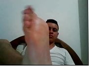 Straight guys feet on webcam #176