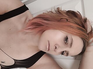 Thick White Girl, Pink hair, Big Tit White Girl, Solo