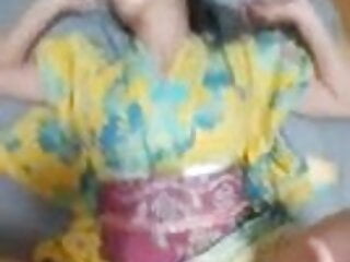 Wife fucked wearing yukata...
