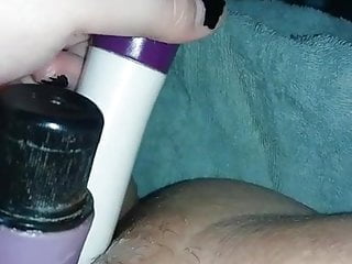 POV DP 2 dildos for her nice wet pussy at night