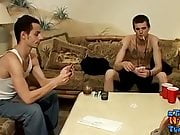 Straight buddies get together for a hot jerk off session