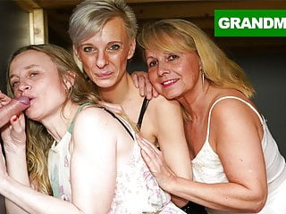 Triple Blonde Granny Orgy 