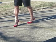 modeling my red stuart weizman heels