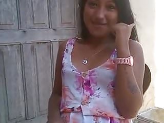 Brazillian Girl in Sun Dress Smacks pussy 