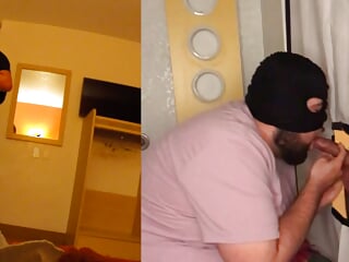 Straight married guy with bubble butt gets drained at glory hole 