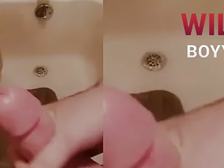 Shower cum and dick play...