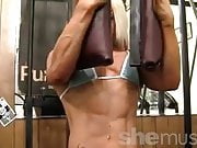 Pro Bodybuilder Nathalie Falk In The Gym