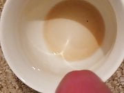 Pissing my cum in my cup of tea