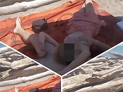 Exhibitionist Teacher Outdoor Amateur Milf Handjob Big Cock on Nudity Beach public in front of voyeur with cum P2 - MissCreamy