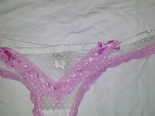 cum on NOT my sisters pink thong