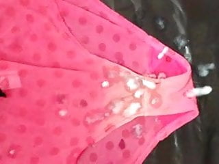 Shot over my wifes pink panties...