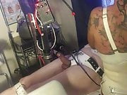 Rubber nurse Uses milking machine patient 
