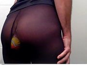 big toy in ass hole in pantyhose