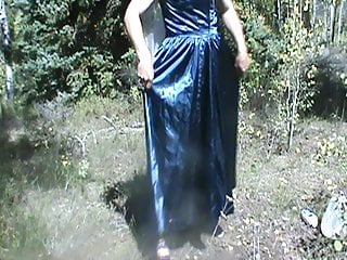 Blue Satin Dress